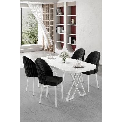 Ensemble de table et chaises de salle à manger (5 pièces)