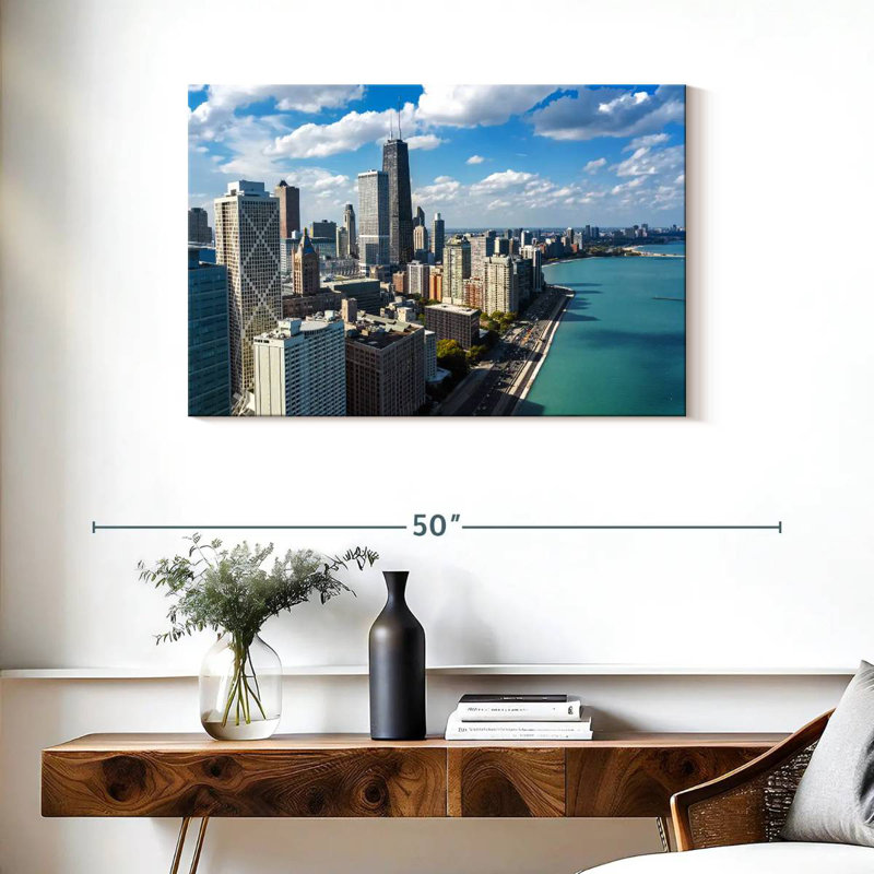 Ravi, Chicago, front de mer, horizon, H 24 po x l 36 po