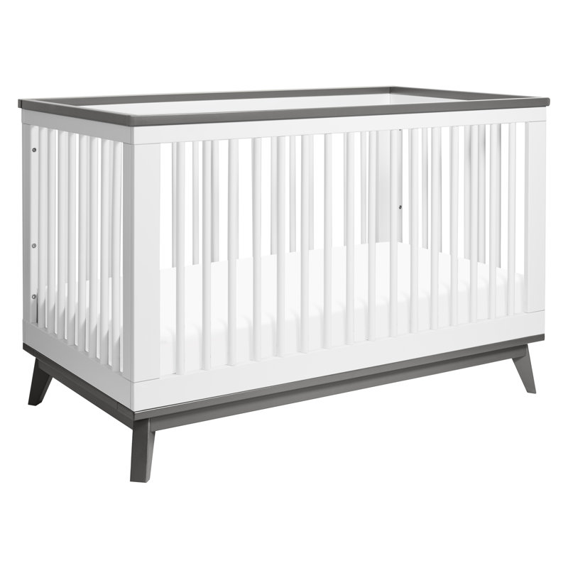 Scoot 3-in-1 Convertible Crib, Slate/White