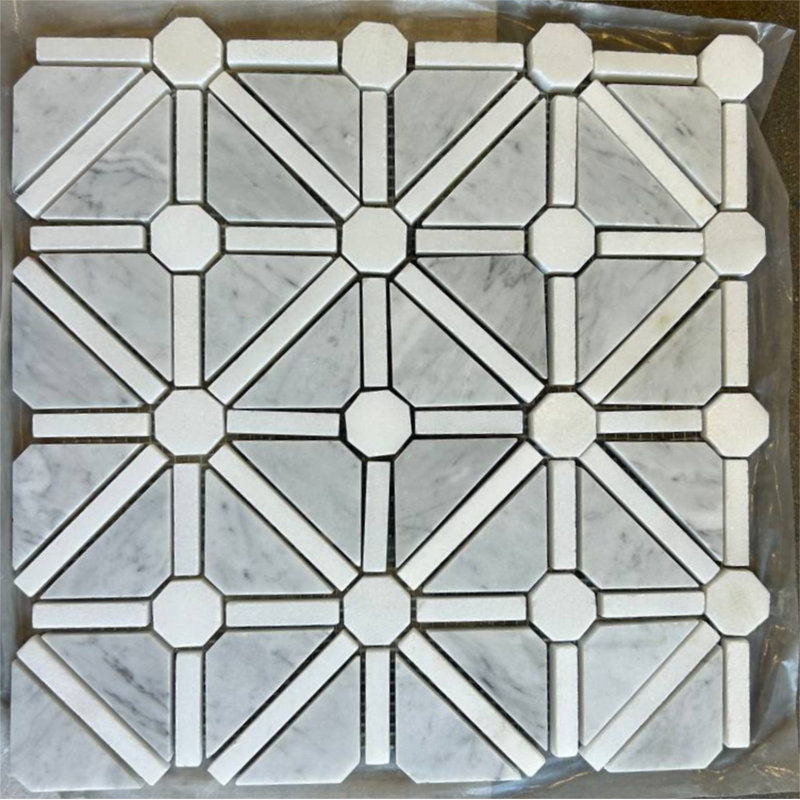 Carreau de mosaïque en marbre Carrara