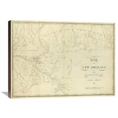 Map of New Orleans and Adjacent Country, 1824' by John Melish Graphic Art on Wrapped Canvas -  Global Gallery, GCS-295157-30-144