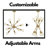 Modern Sputnik Chandelier Lighting 10 Lights With Adjustable Arms-195746092