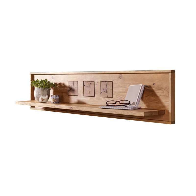 Ahoskie Solid Wood Accent Shelf, Oak, 30cm H x 130cm W x 22cm D