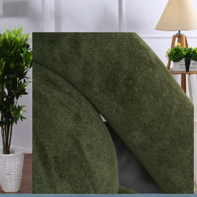 Chaises d'appoint compactes, tissu de velours vert foncé, salon moderne pour la maison