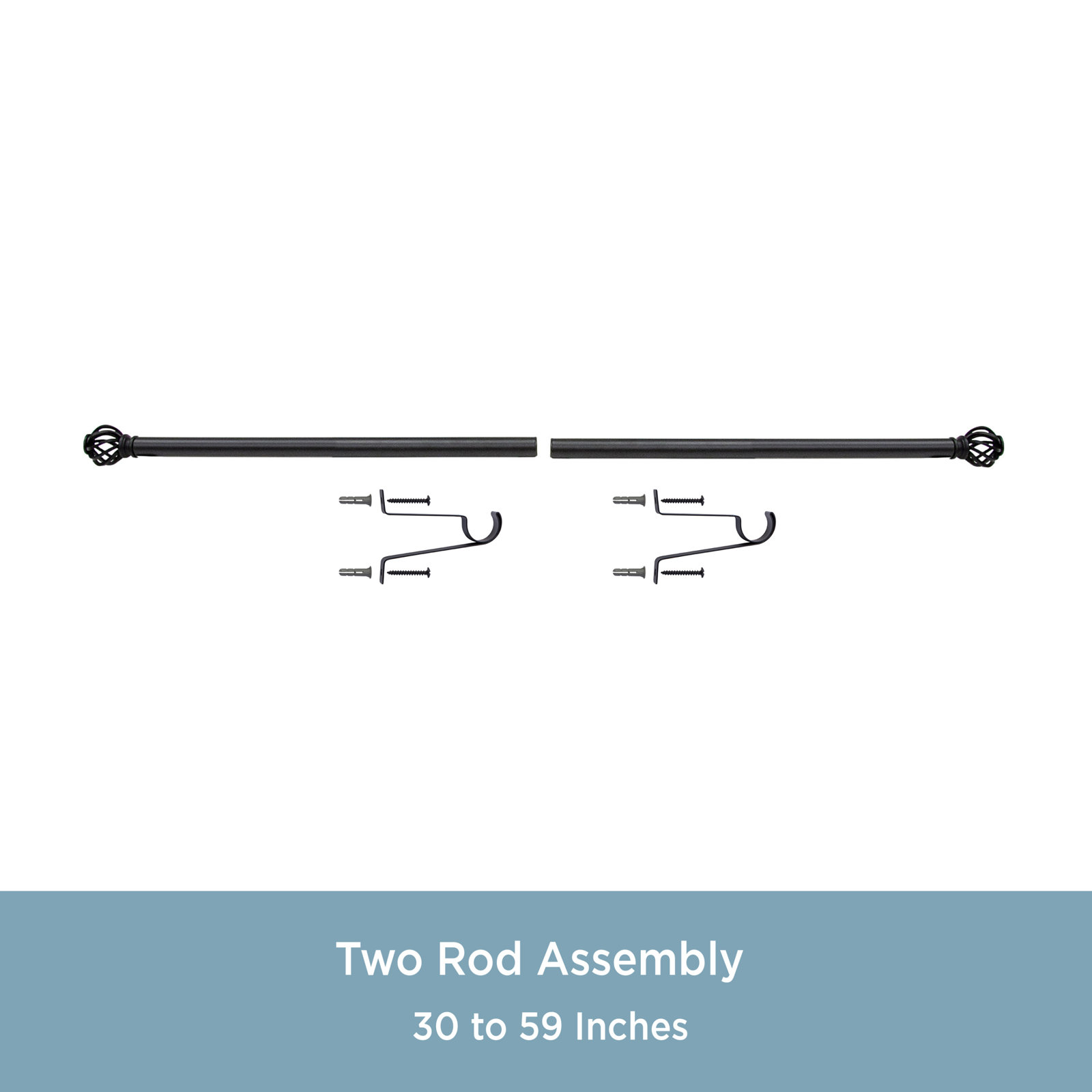 Kielle Cage Curtain Rod, Black