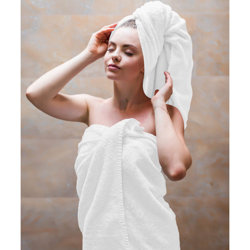 Maryori Cotton Bath Towels 70x140, White