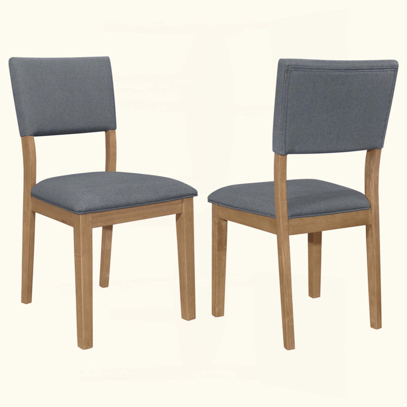 Ensemble de deux chaises d'appoint rembourrées en tissu, parfaites pour les réceptions décontractées et les repas confortables