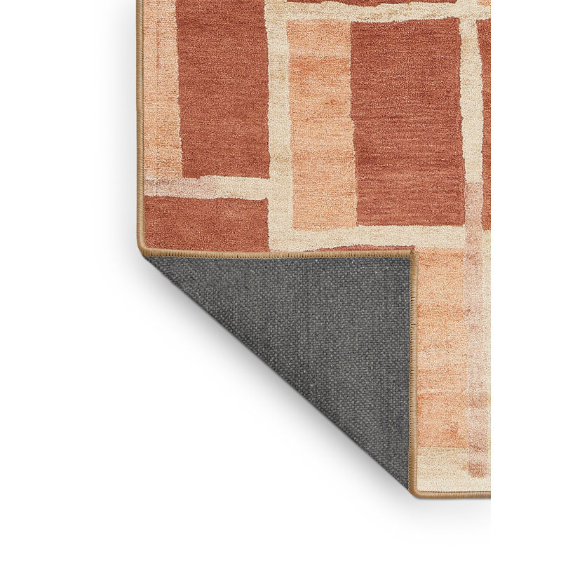Tapis abstrait brun / beige, Rectangle 5 pi x 7 pi