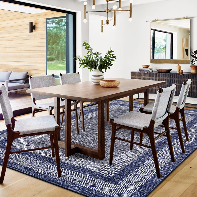 Rectangle Striped Area Rug, Blue, 200*290cm