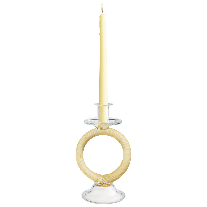Chandelles en verre cirque, H 8,5 po x l 5,25 po x P 4,25 po