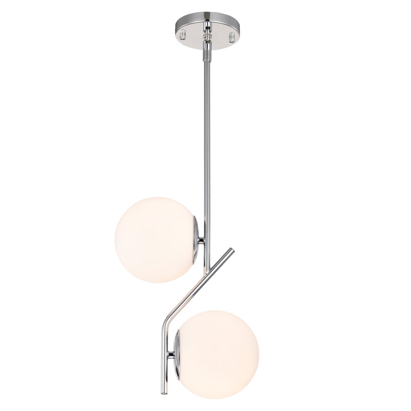 Grands luminaires suspendus sphériques en verre de lait