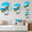 Maison près de la mer - Fleurs colorées IV - Horloge murale nautique et côtière-72886976