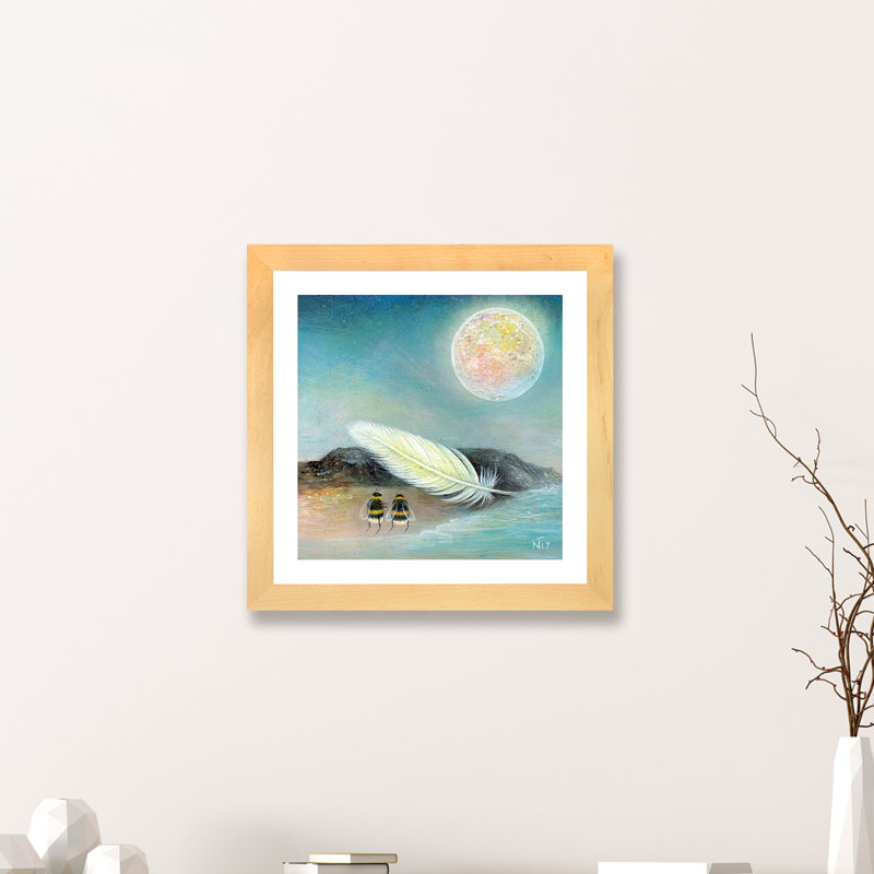 Le visiteur par Neil Thompson - reproduction d'art, Papier bois naturel, Blanc, H 16 po x l 16 po x p 1 po