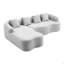 Canapé modulaire en L à compression complète avec méridienne incurvée et canapé modulaire en chenille