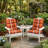 2 Piece 4" Thick High Back Chair Cushion Indoor and Outdoor Seat / Back Cushions with Straps-1302235188
