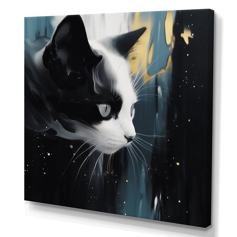 «White and Black Captivating Cats III», reproduction sur toile encadrée, H 24 po x l 24 po x P 1 po, Toile tendue