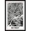«Detroit Street Map by», impression encadrée-518700562