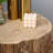 Tree Stump Stool, Decorative Side Table With Round Tabletop, Concrete End Table With Wood Grain Finish