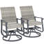 Ensemble de 2 fauteuils oscillants d'extérieur, rotin rotin en osier avec structure en acier, haut dossier, jaune