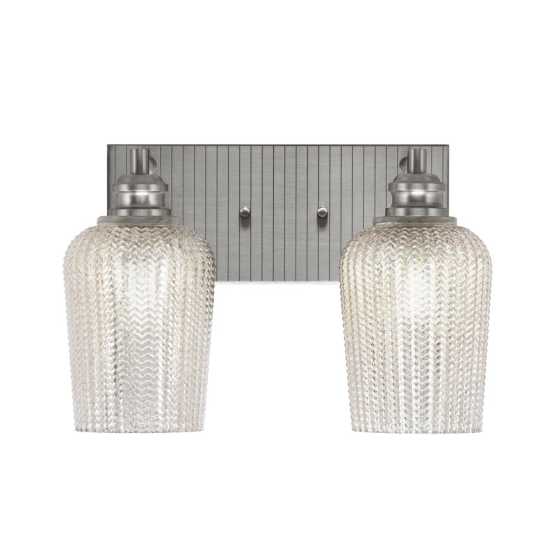 Éclairage pour meuble-lavabo à 2 lumières Avanley, Nickel brossé, Gris