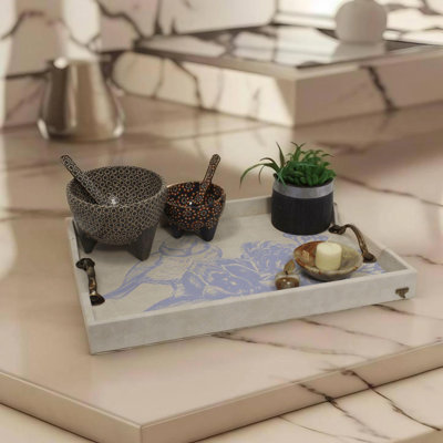 Lilac Bluebird 18" Rectangular Serving Tray