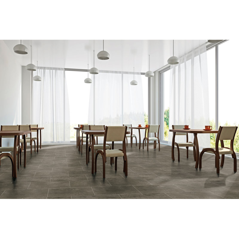 Simply Modern 12" x 24" Porcelain Concrete Look Wall & Floor Tile, Coffee