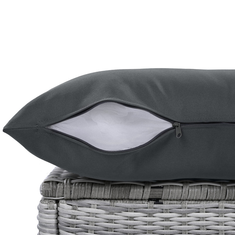 7 - Person Seating Group With Cushions, Dark Gray