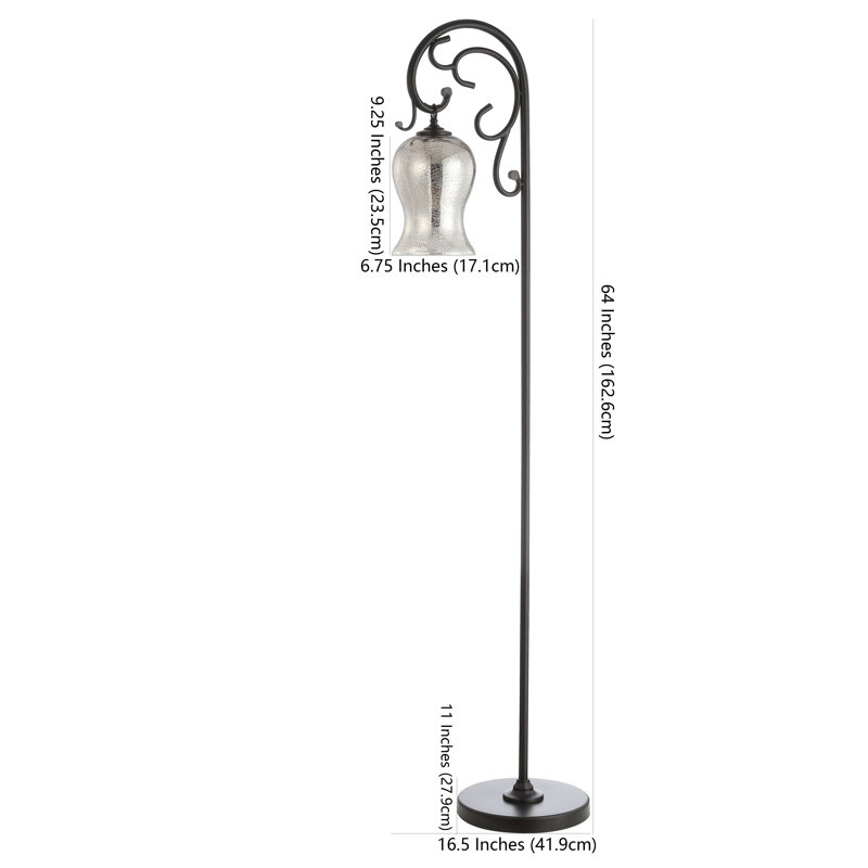 Altenburg 64'' Black Arched Floor Lamp