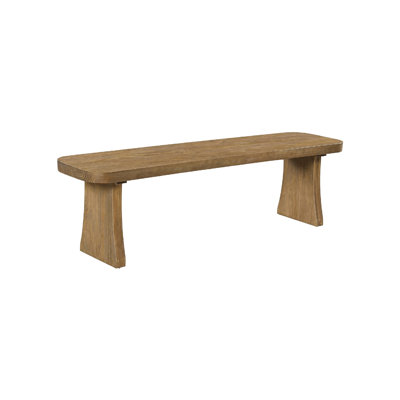 1-Piece Solid Pine Wood Dining Bench, 62.9"L x 14.96"W, 350lbs Capacity 3-Person Long Bench with Tapered Flared Legs, Rustic Farmhouse Accent Bench for Kitchen Dining Room Entryway