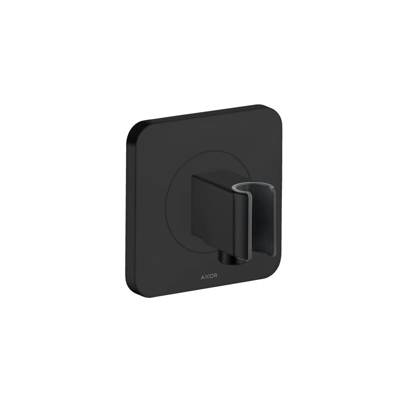 AXOR Citterio E Handshower Holder With Outlet 5" X 5", Matte Black