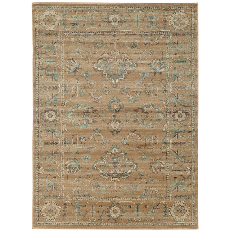  Tapis oriental beige Benson, Rectangle 5 pi 3 po x 7 pi 3 po