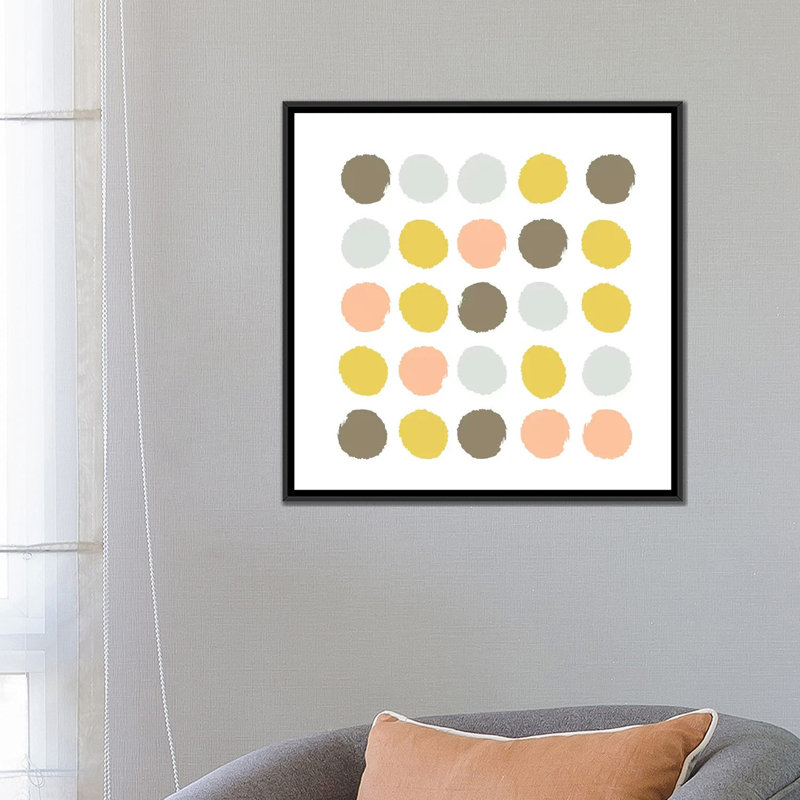 «Upton Dots», impression sur toile, H 18 po x l 18 po x P 1,5 po, Toile avec cadre noir