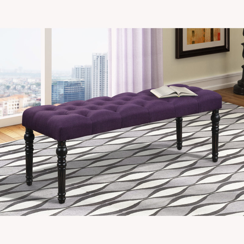 Banc de salle à manger capitonné en tissu Leviton, Mauve, Polyester