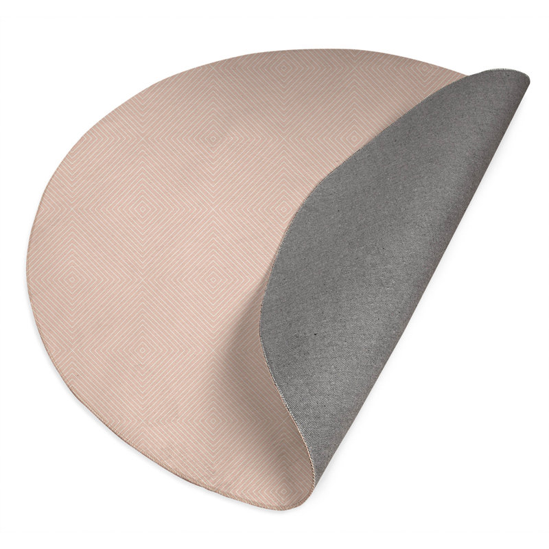 Eye Chev Non-Slip Outdoor Rug, Round 5'