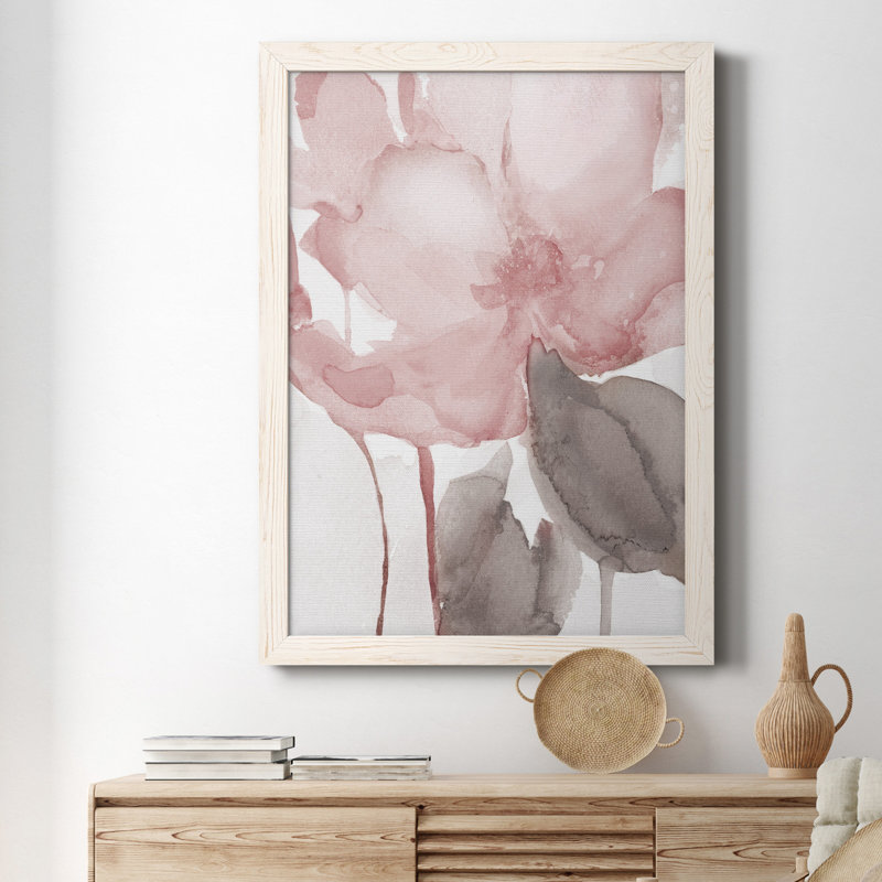 Blush Bloom II - peinture sur toile encadrée, Blanc, H 20 po x l 17 po x P 1,5 po