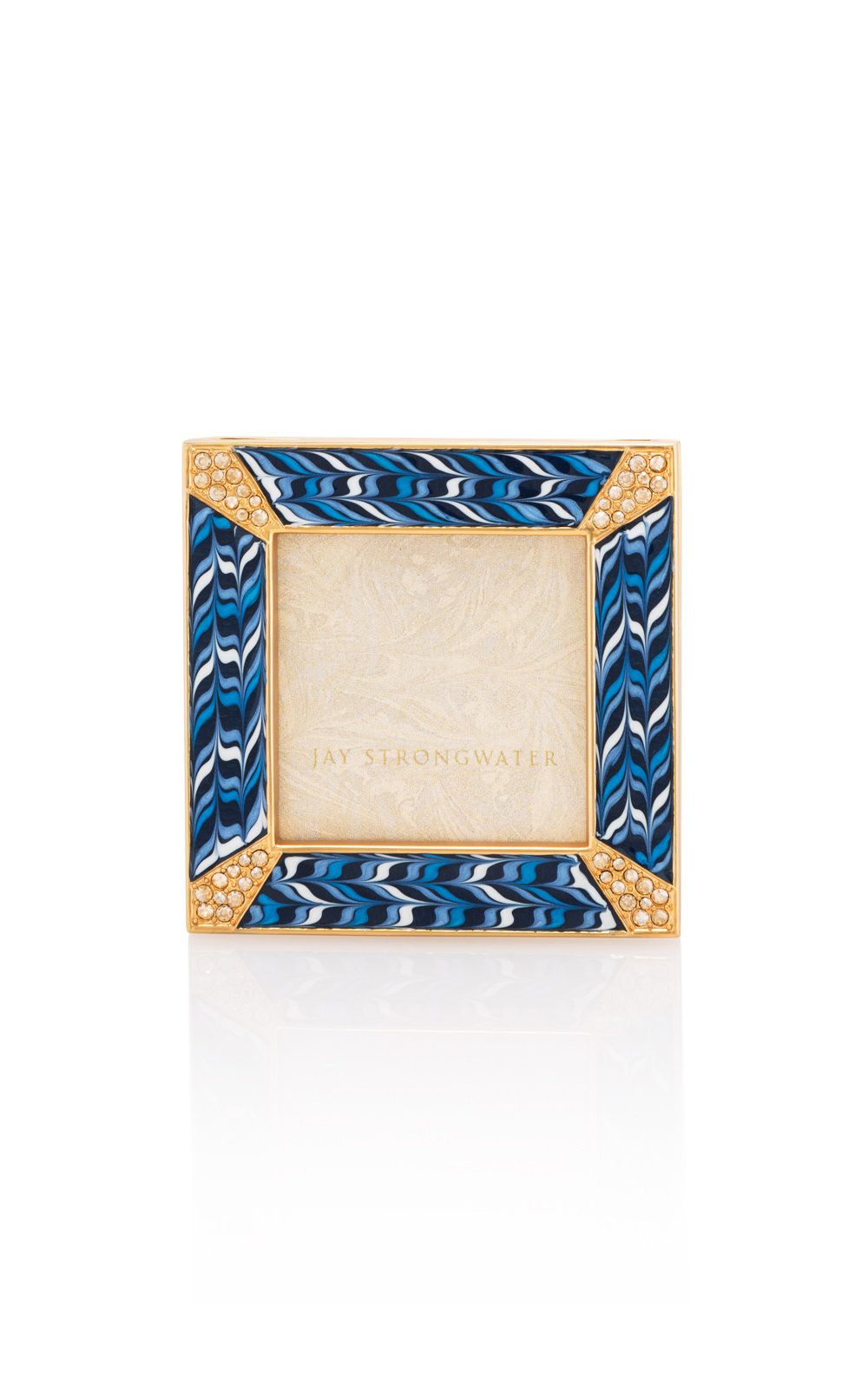 Cornice Quadrata Jay Strongwater - Design Zebrato Con Cristalli, 7x7 Cm - Foto 11