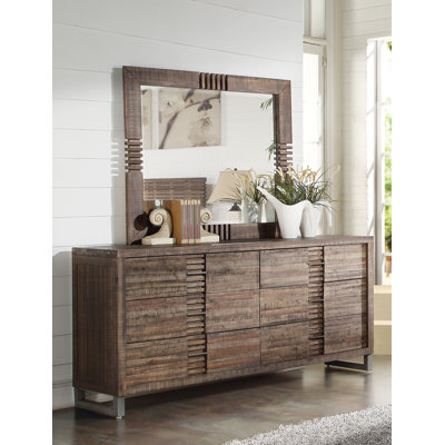 Commode double 6 tiroirs avec miroir Kaylanne