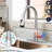 Brushed Nickel Kitchen Faucets With 4 Spray Functions, Pull Down , Locking Buckle, Scratch Rust-, For Rv Bar Sinks, 1.8Gpm Flow, 360 Rotatable Spout, Simple Setup Methodology Faucet Pull-Down ,
