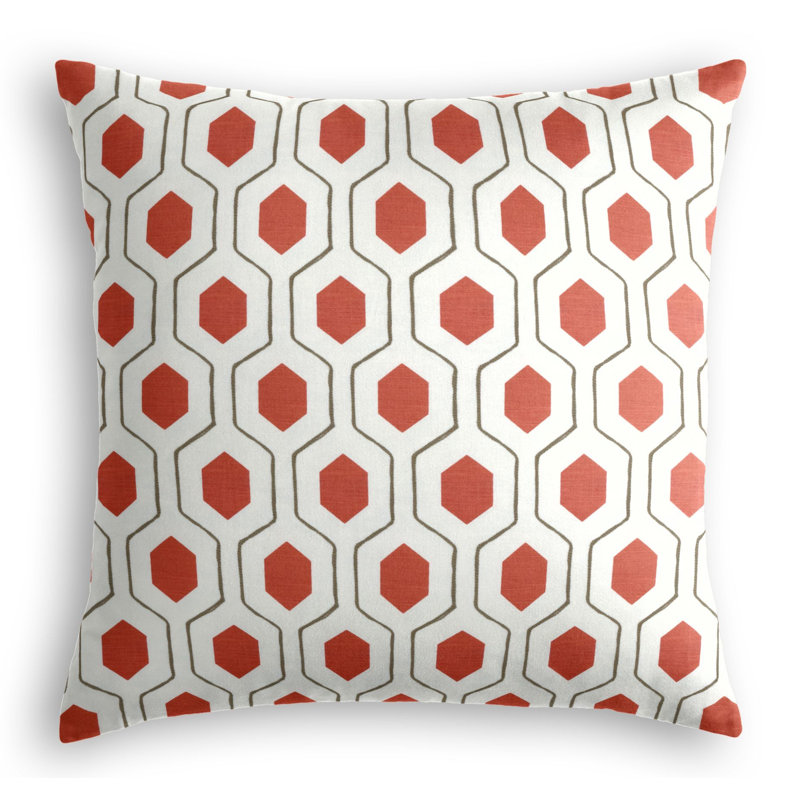 Everson Square Cotton Pillow Cover & Insert, 16" x 16", Poppy