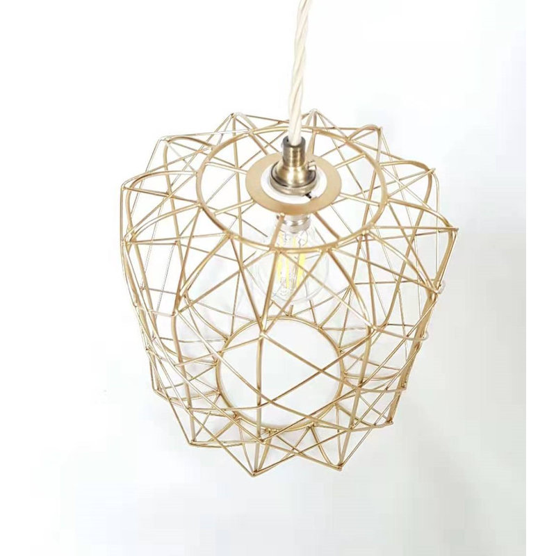 25cm H Metal Drum Pendant Shade ( Screw On ) in Brass