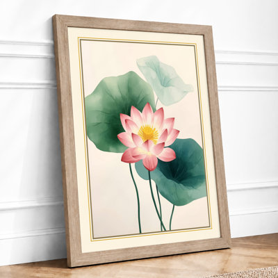 Lotus in Bloom Botanical - Framed Print