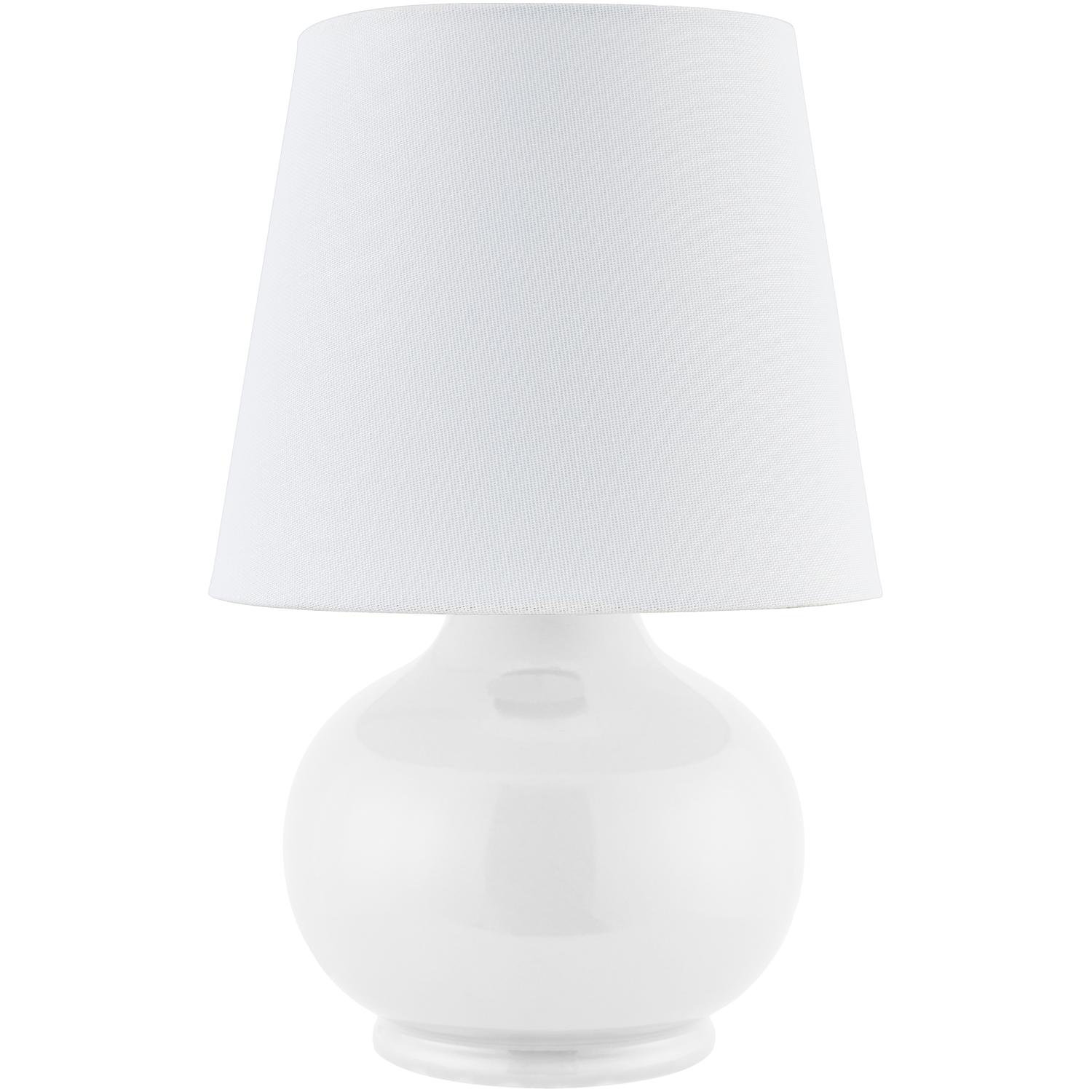Momsen Drum Ceramic Table Lamp, White, 13'' H X 8'' W X 8'' D