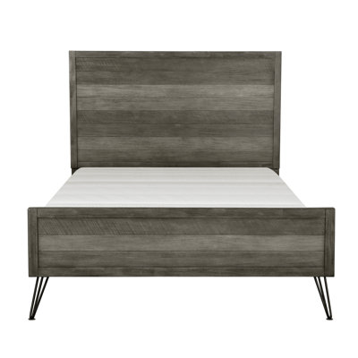 Contemporary King Bed With Solid Wood, 3 - Tone Gray Finish And For Bedroom Use Modern Featuring