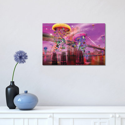 Electric Jellyfish Brooklyn by David Loblaw - Wrapped Canvas Print