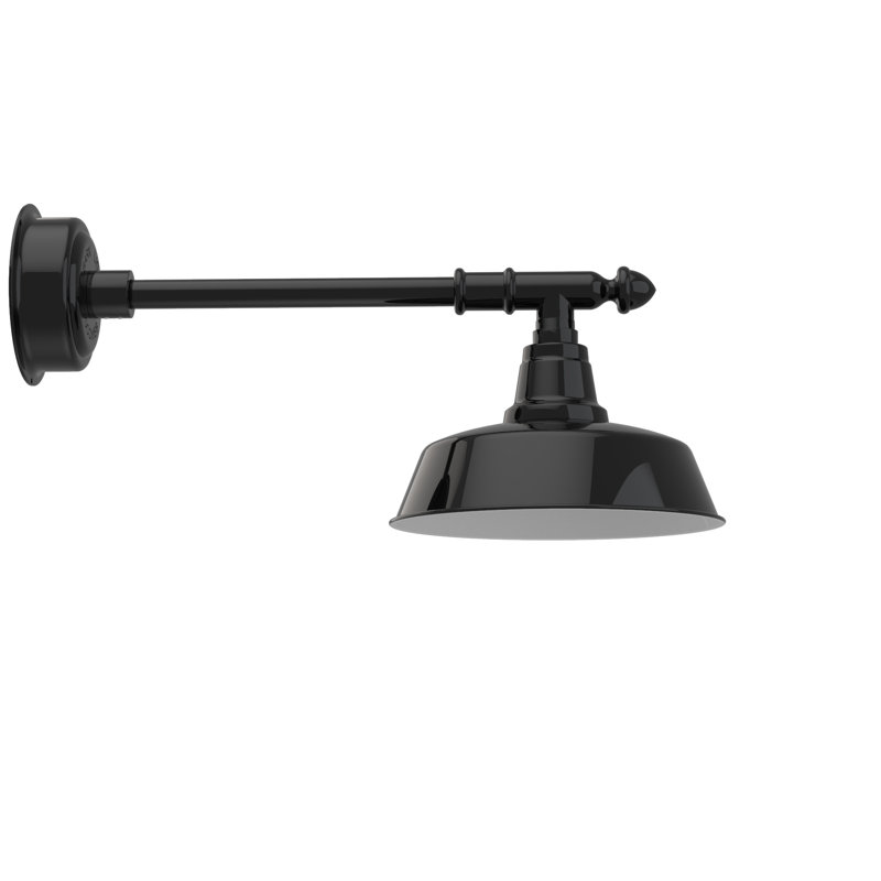 Luminaire de grange d’extérieur à del Apremont, H 11 po x l 12 po x P 27 po, Noir