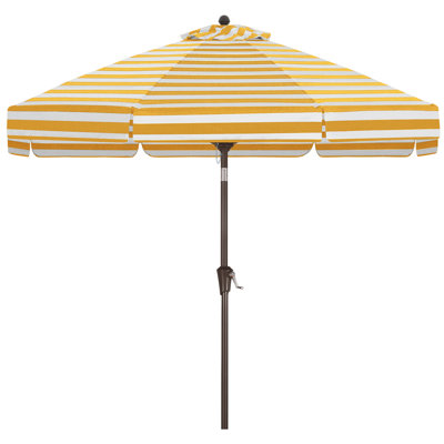 9' Scalloped Olefin Market Umbrella with Tilt and Crank Lift