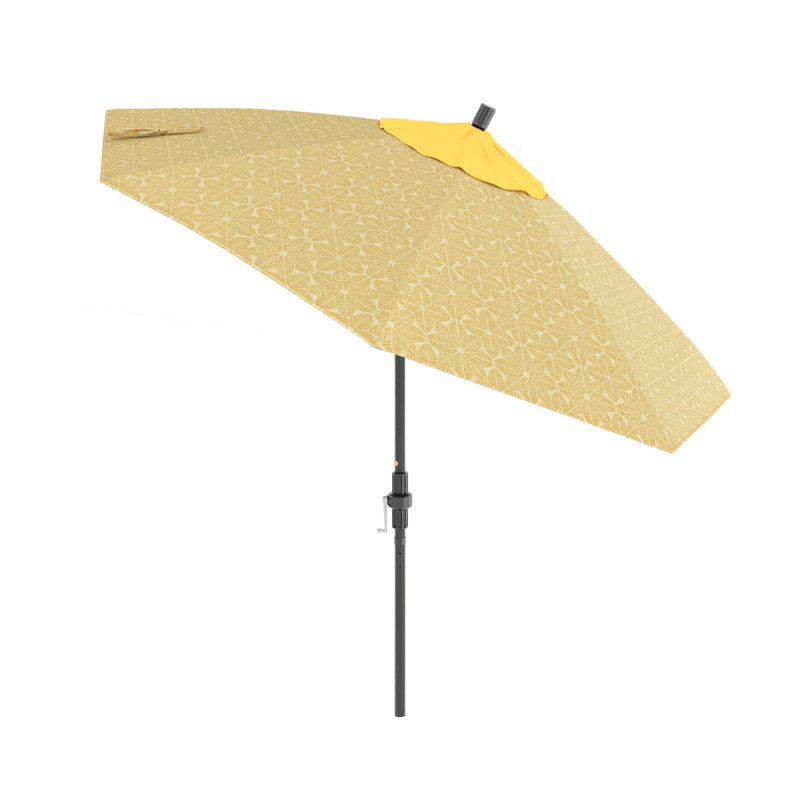 Parasol de marché 9 pi Santana Praneeth, Palmetto Sawgrass - Pacifica Premium, Gris