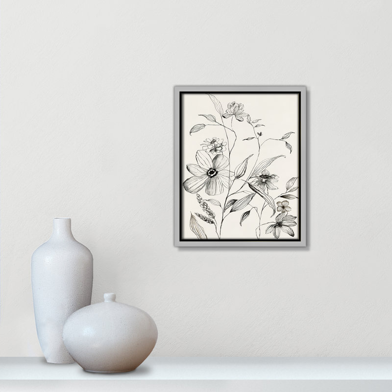 «Petal Harmony II» par Emma Peal, Toile argentée avec cadre flottant, Non, H 11,5 po x l 9,5 po x P 2 po