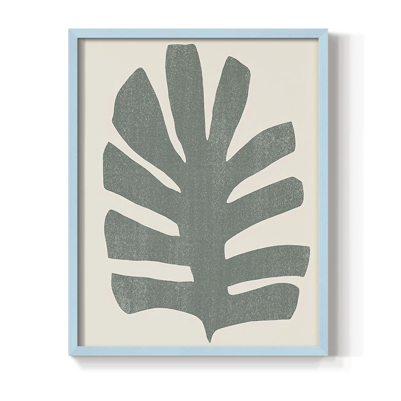 Palm Morph III, reproduction encadrée - bois massif, H 11 po x l 9 po, Bleu
