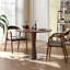 Table de salle à manger ronde en bois massif noyer-318206756